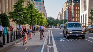 Example of a 2-way protected bike lane