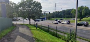 View of Orange Ave Intersection from trail