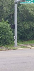 Pedestrian pushbutton inaccessible from Tropical Smoothie Cafe