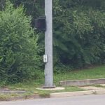 Pedestrian pushbutton inaccessible from Tropical Smoothie Cafe