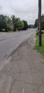 Shallow sidewalk along Brandon Ave before repaving