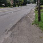 Shallow sidewalk along Brandon Ave before repaving